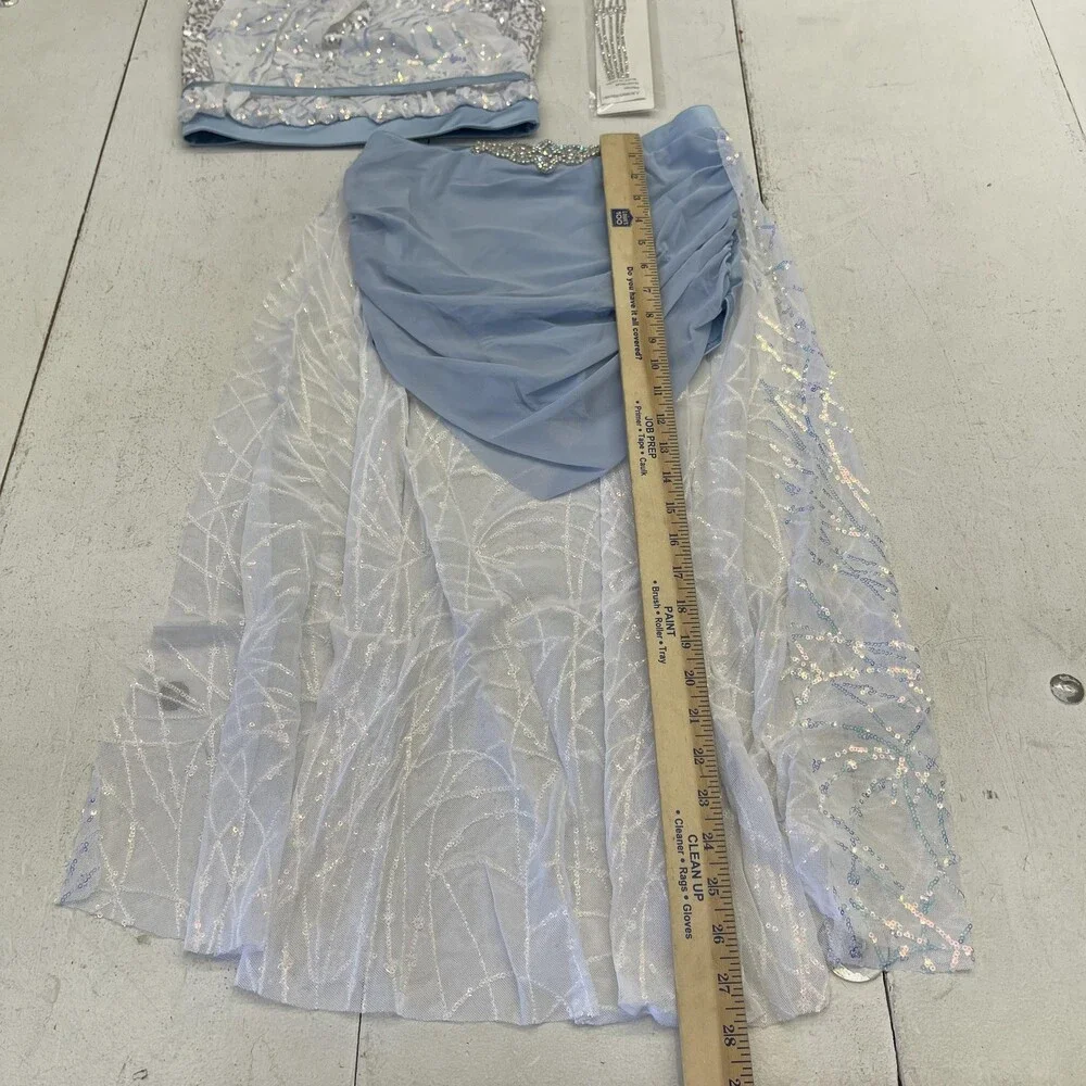 Weissman I Try Costume Set Girls XLC 16/18 Powder Blue Sequin Skirt 3 Piece